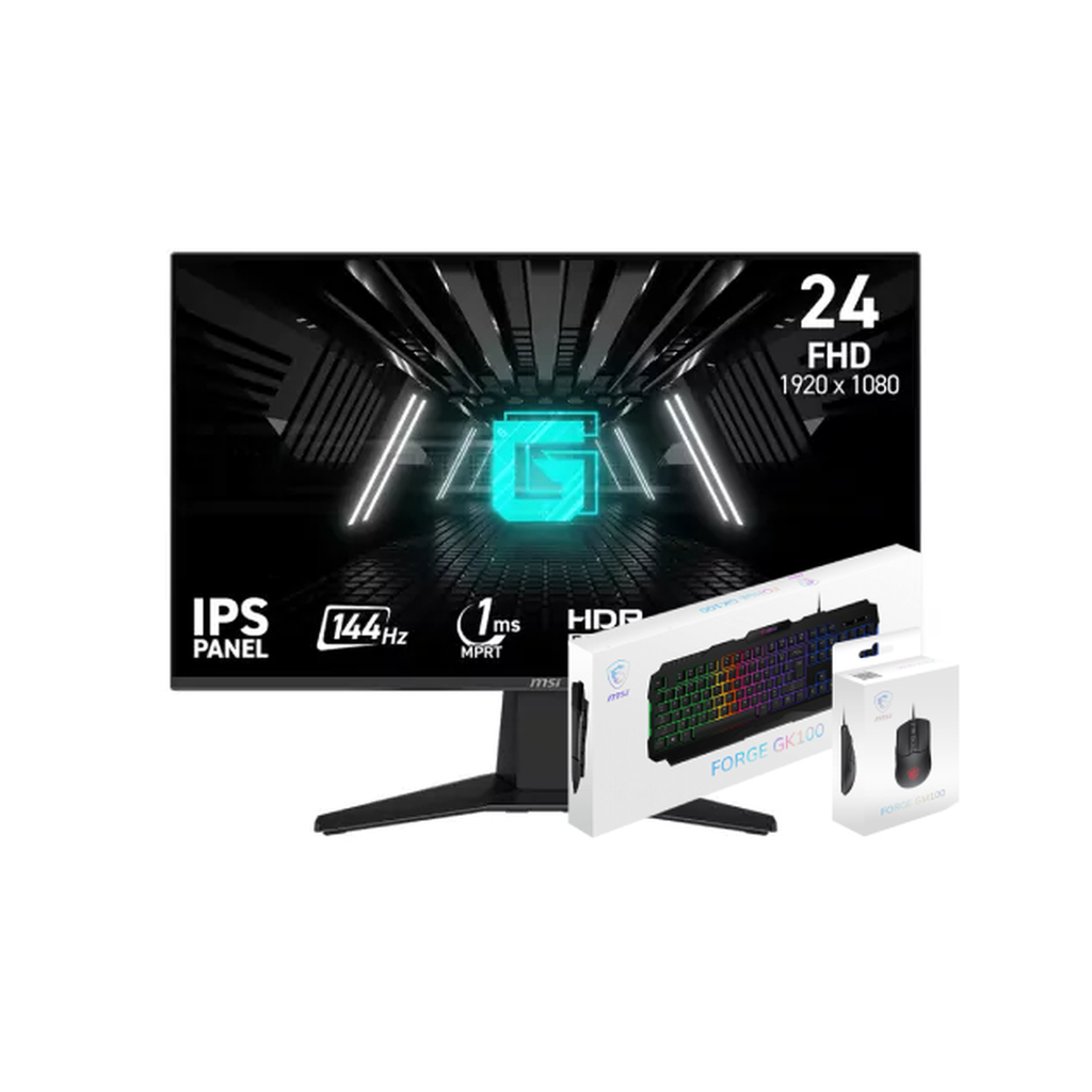 BUNDLE MONITEUR MSI 24'' G242L E14 144HZ + GM100 + GK100