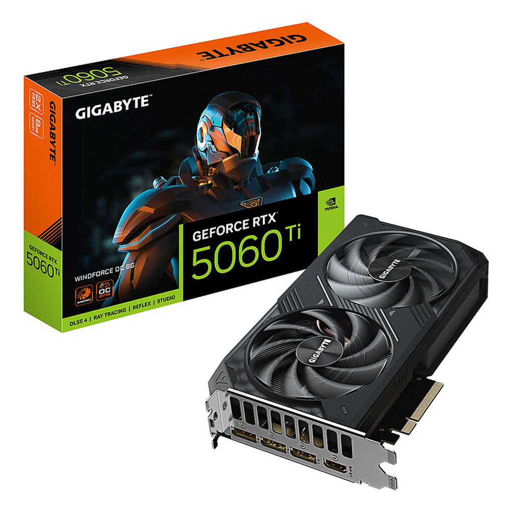 CARTE GRAPHIQUE GIGABYTE GEFORCE RTX 5060Ti WINDFORCE OC 8G