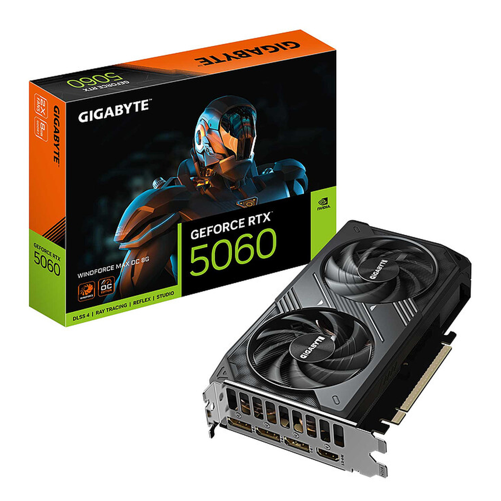 CARTE GRAPHIQUE GIGABYTE GEFORCE RTX 5060 WINDFORCE MAX OC 8G