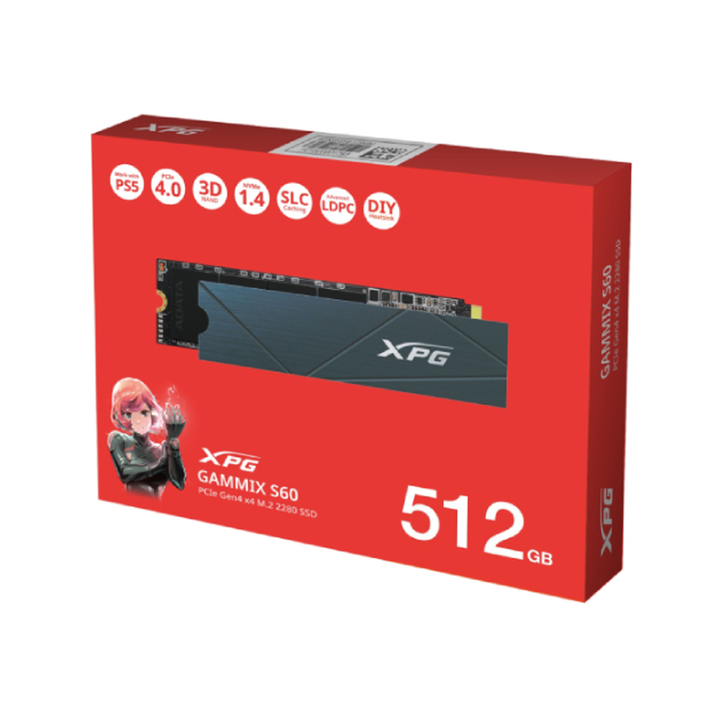 SSD NVME XPG GAMMIX S60 512GB M.2 PCIE GEN4 NOIR