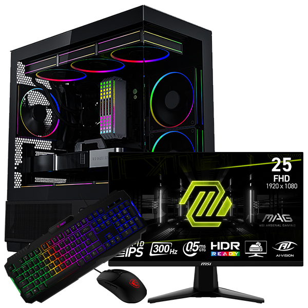 SETUP GAMER R7 5700X/RX7600/16Go/1To + 255XF + GK100 + GM100