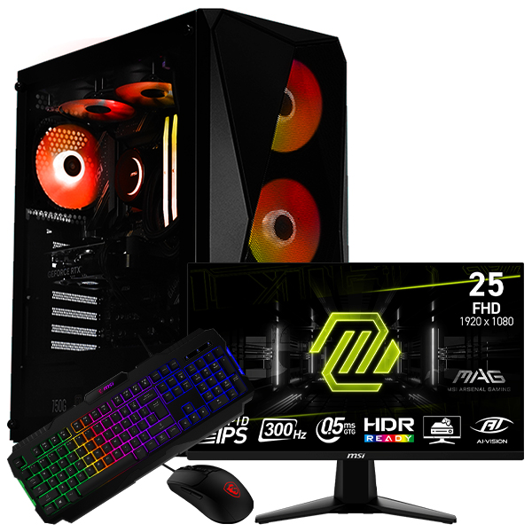 SETUP GAMER R7 5700X/RTX5050/16Go/500Go + 255XF + GK100 + GM100