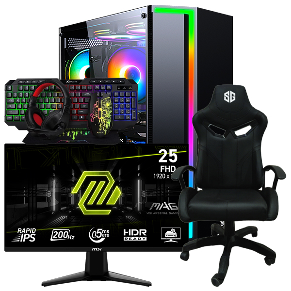 SETUP GAMER R3 PRO 5350G/8Go/256Go + 255F E20 + FIGHTER + CMX-415