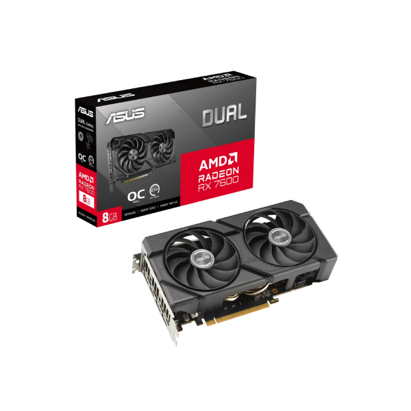 CARTE GRAPHIQUE ASUS DUAL RADEON RX 7600 EVO OC EDITION 8GB GDDR6