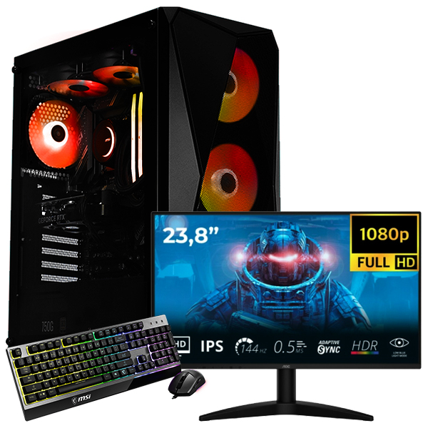 SETUP GAMER R5 5500/RTX5060Ti-8Go/16Go/500Go + 24B36X + GK30