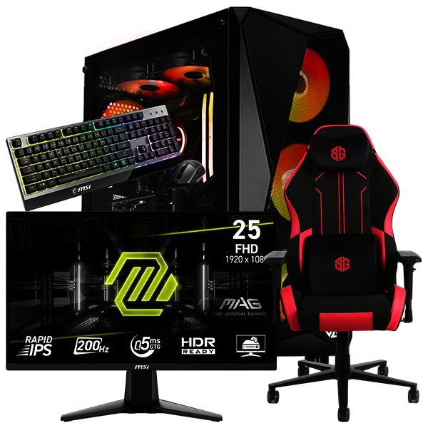 SETUP GAMER R7 5700/RTX5060Ti-8Go/16Go/512Go + 255F E20 + MOONRAKER + GK30