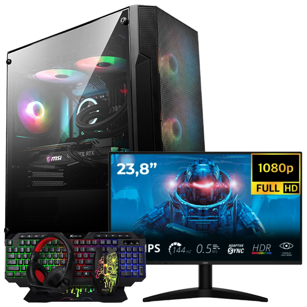 SETUP GAMER R5 5600X/RTX5060Ti-8Go/16Go/512Go + 24B36X + CMX-415