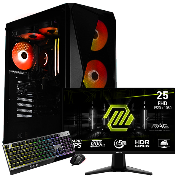 SETUP GAMER AMD RYZEN 7 5700 RTX 5060 8Go RAM 16Go 512Go 255F E20 GK30