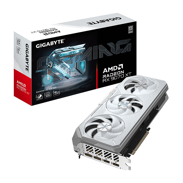 CARTE GRAPHIQUE GIGABYTE RADEON RX 9070 XT GAMING OC ICE 16G