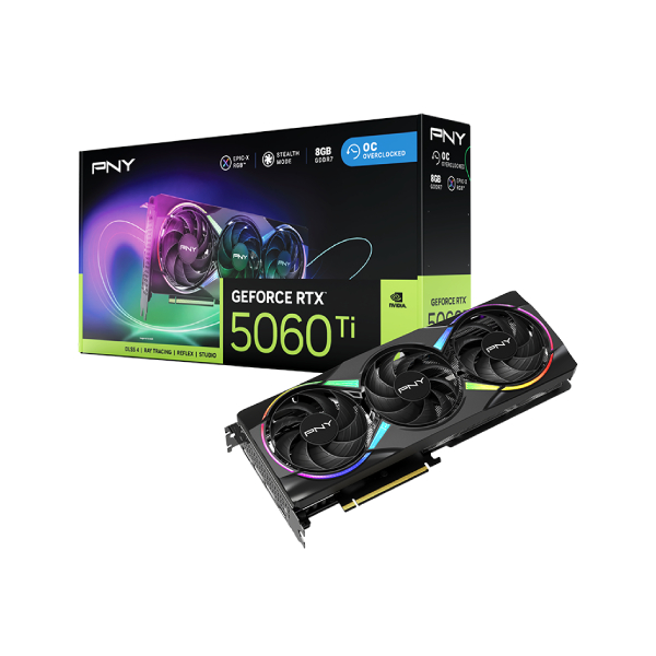 CARTE GRAPHIQUE PNY GEFORCE RTX 5060TI 8GB EPIC-X RGB OC TRIPLE FAN