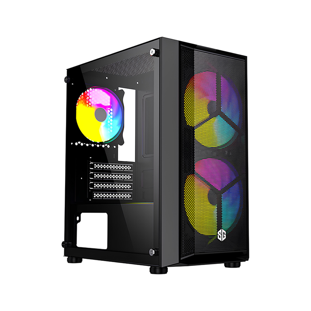 BOITIER SG DUOMESH MINI 3 FAN FRGB NOIR