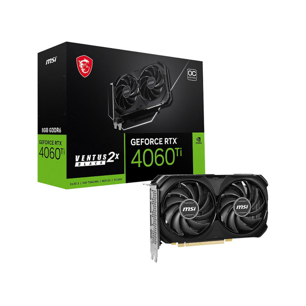 CARTE GRAPHIQUE MSI GEFORCE RTX 4060 TI VENTUS 2X BLACK 16G OC