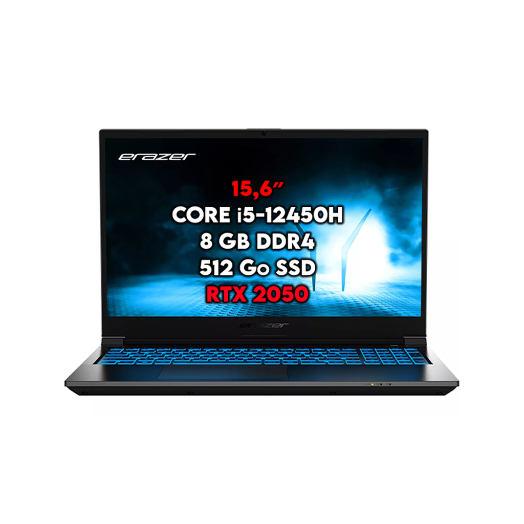 PC PORTABLE ERAZER CRAWLER E30e 15.6&quot;FHD/i5-12450H/2050/8Go/512Go/FD