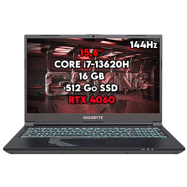 PC PORTABLE GIGABYTE G5 KF5-H3FR353SD 15.6"FHD/I7-13620H/RTX4060/16Go/512Go