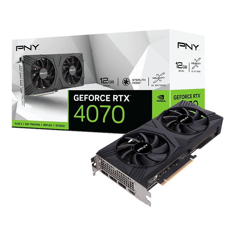 CARTE GRAPHIQUE PNY GEFORCE RTX 4070 12GB VERTO DUAL FAN (VCG407012DFXPB1)