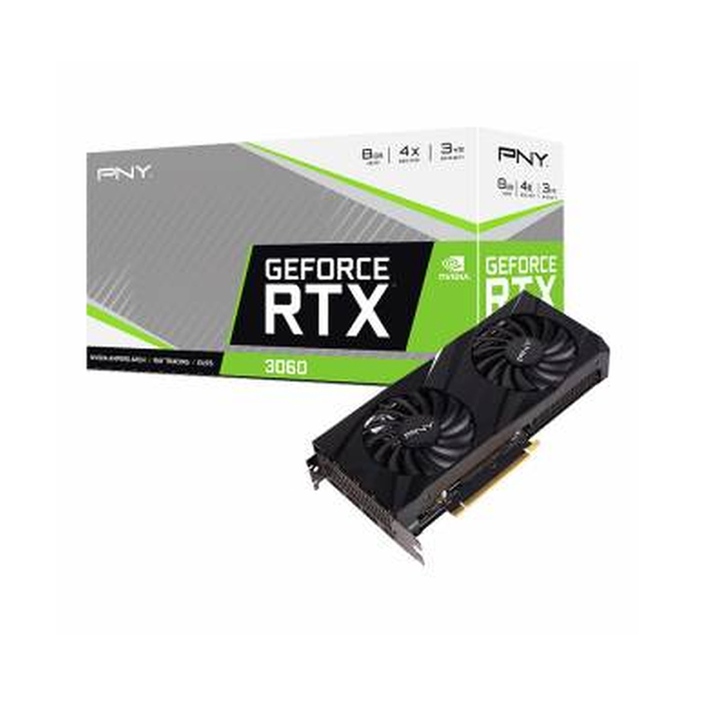 CARTE GRAPHIQUE PNY GEFORCE RTX 3060 8GB VERTO DUAL FAN (VCG30608DFBPB1 )