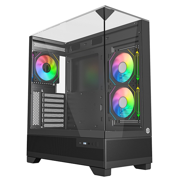 BOITIER SG GLASS ULTRA 3 FAN ARGB NOIR
