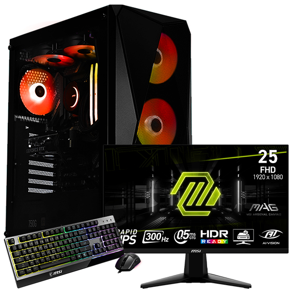 SETUP GAMER AMD RYZEN 5 5600 RTX 5070 12Go RAM 16Go 1To 255XF GK30