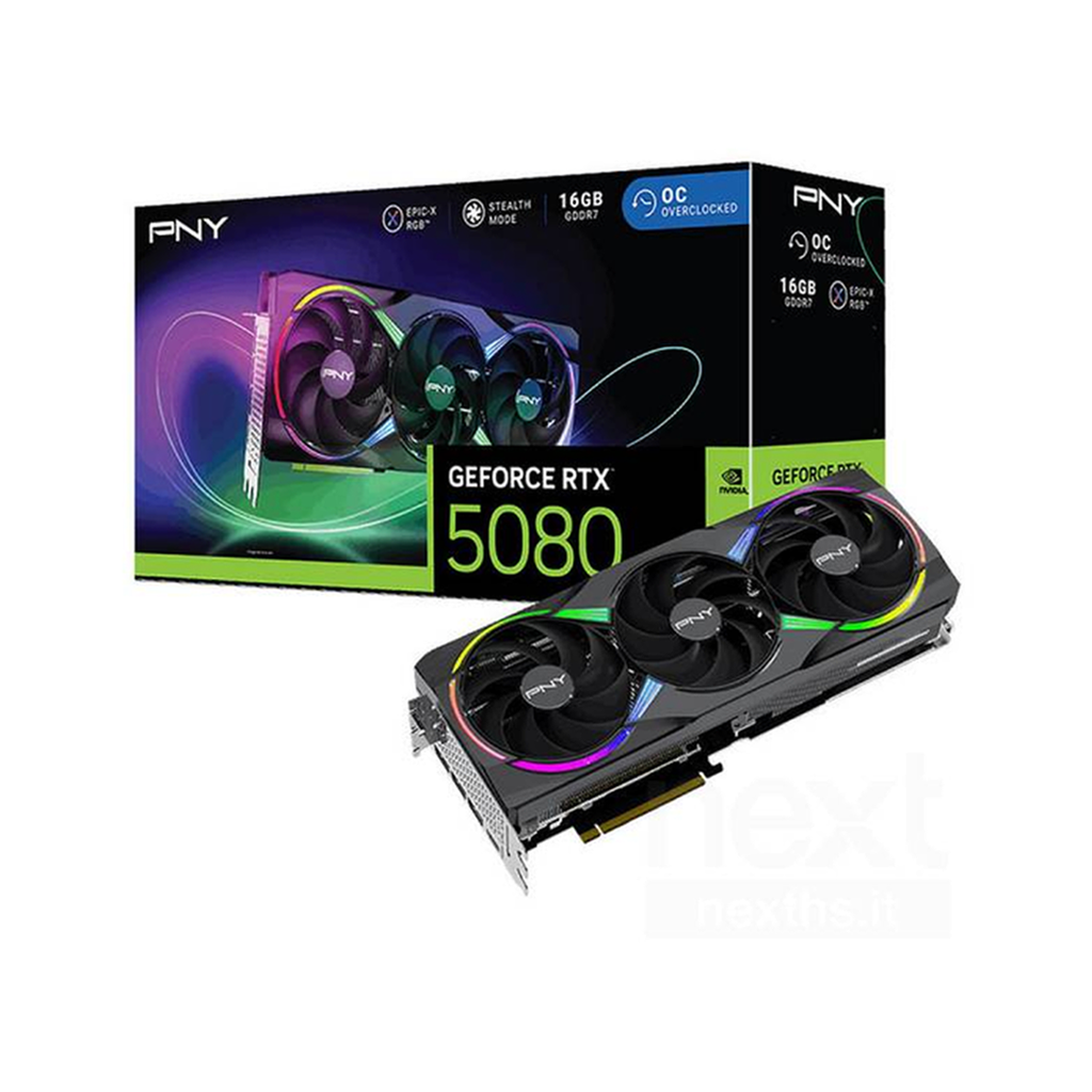 CARTE GRAPHIQUE PNY GEFORCE RTX 5080 16GB EPIC-X RGB OC TRIPLE FAN