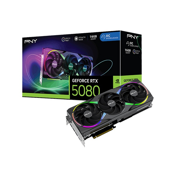 CARTE GRAPHIQUE PNY GEFORCE RTX 5080 16GB EPIC-X RGB OC TRIPLE FAN