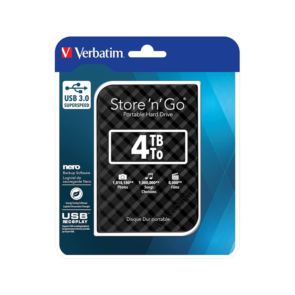 DISQUE DUR EXTERNE VERBATIM 2.5 4TO USB 3.0