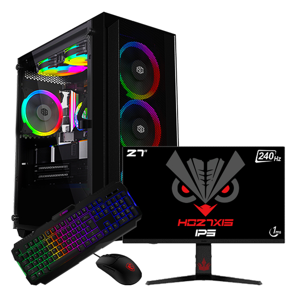SETUP GAMER R5 5600X/RTX5060Ti-8Go/16Go/512Go + HG27XIS + GK100 + GM100