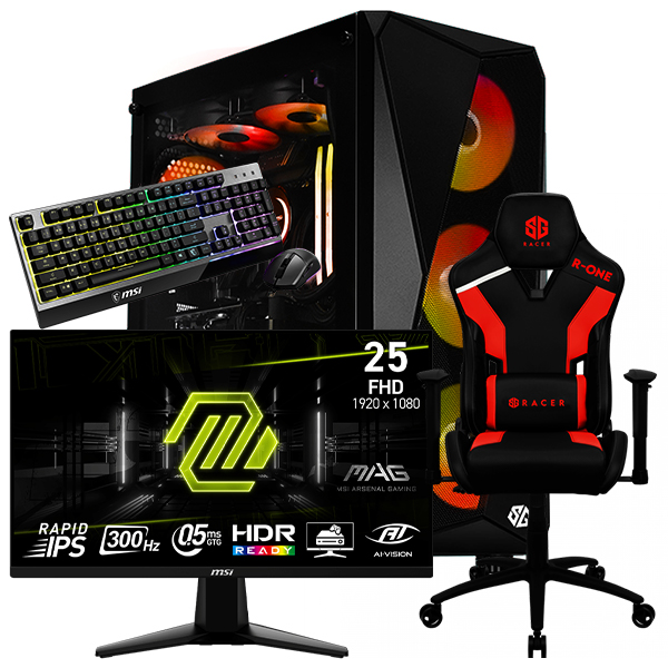 SETUP GAMER R5 5600/RTX5070/16Go/1To + 255XF + R-ONE + GK30