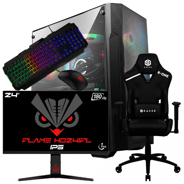 SETUP GAMER i5 10400F/RX7600/16Go/500Go + HG24IFL + R-ONE + GM100 + GK100