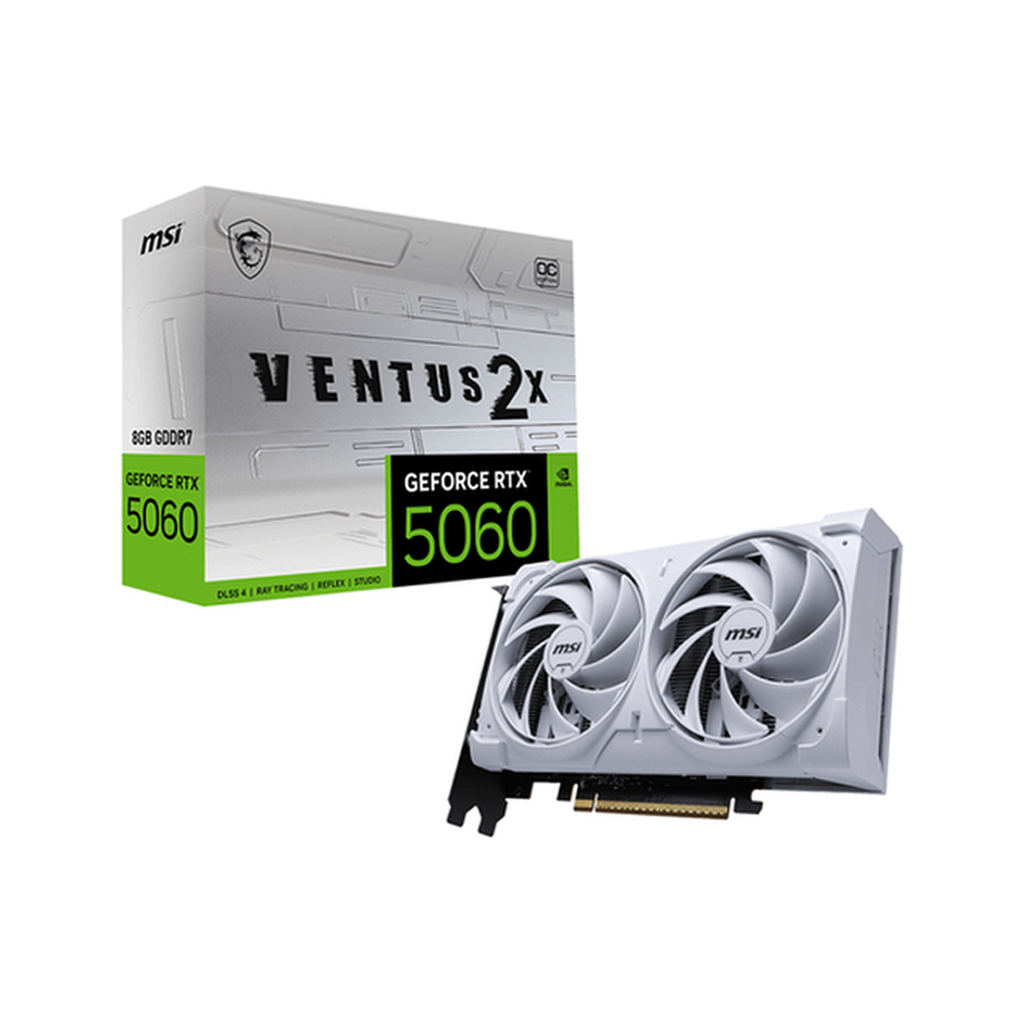 CARTE GRAPHIQUE MSI GEFORCE RTX 5060 8G VENTUS 2X OC BLANC