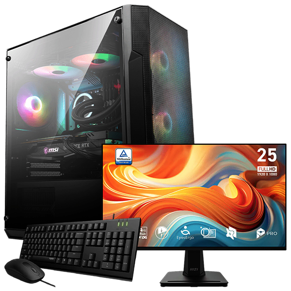 SETUP GAMER MSI MAG FORGE M100A – INTEL CORE i5 14400 / GRAPHIQUE INTEGRE / 8GO / 500GO SSD / MSI PRO MP251 E14L / RAPOO X130PRO