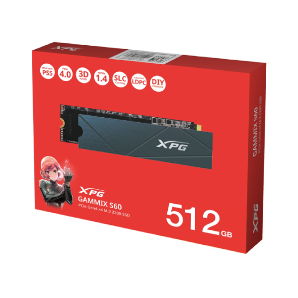 SSD NVME XPG GAMMIX S60 512GB M.2 PCIE GEN4 NOIR