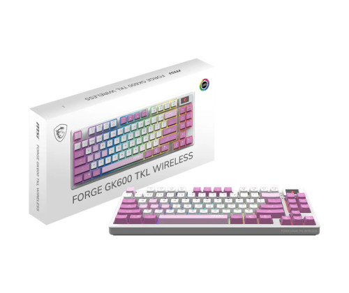 CLAVIER MSI FORGE GK600 TKL WIRELESS VIOLET FR