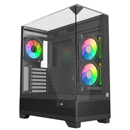 [SG-8222] BOITIER SG GLASS ULTRA 3 FAN ARGB NOIR