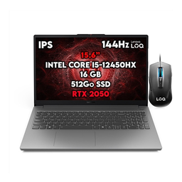 [SG-8262] PC PORTABLE LENOVO LOQ 15IAX9E 15.6"FHD/i5-12450HX/RTX2050/16Go/512Go