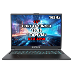 [SG-9971] PC PORTABLE GIGABYTE G6-MF-H2EE894KD 16"165HZ/I7-13620H/RTX4050/16Go/1To